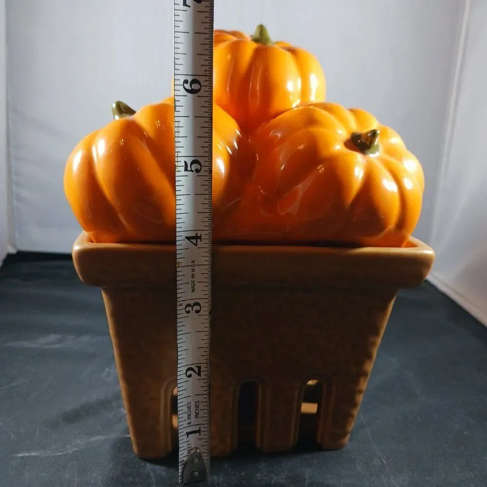 HomeWorx by Harry Slatkin Ceramic Pumpkin Basket Farm Stand No Candle